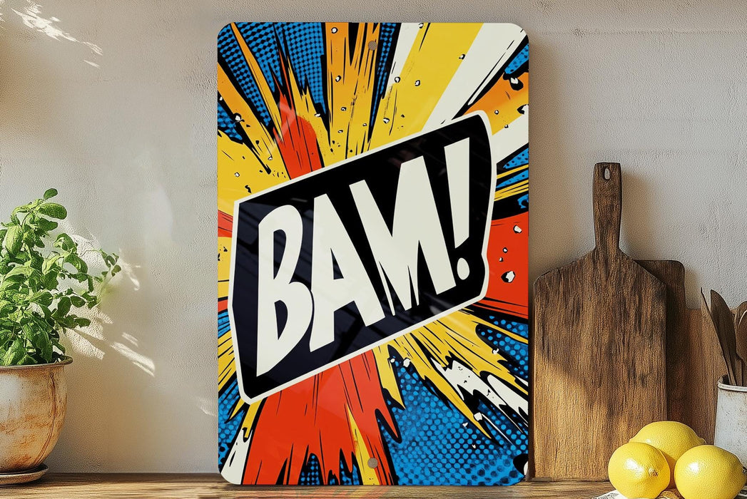 a picture of a sign that says bam on it
