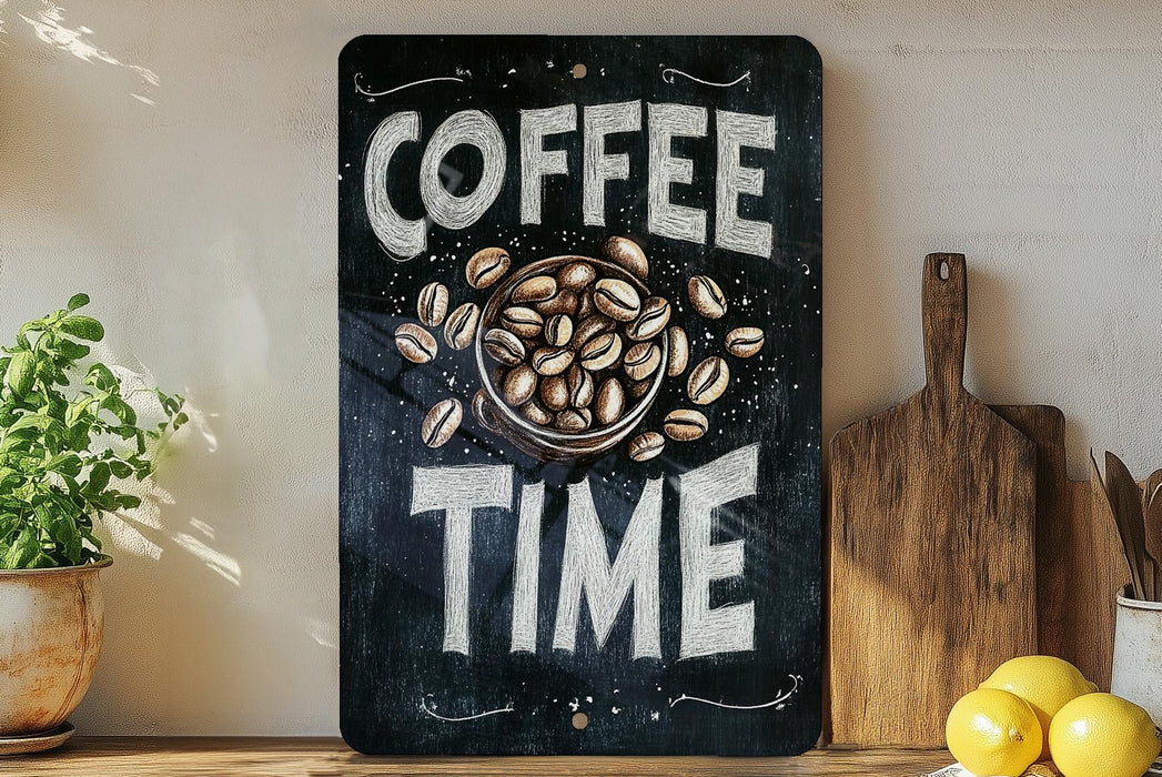 a sign that says coffee time on it
