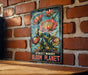 a picture of a flower on a brick wall