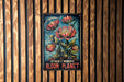 a sign on a wooden wall that says other worldly bloom planet
