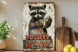 a painting of a raccoon holding a basket of food