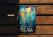 a sign on a wooden wall that says deep sea light show