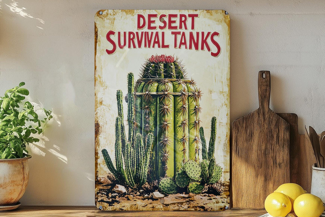 a picture of a desert survival tank on a shelf