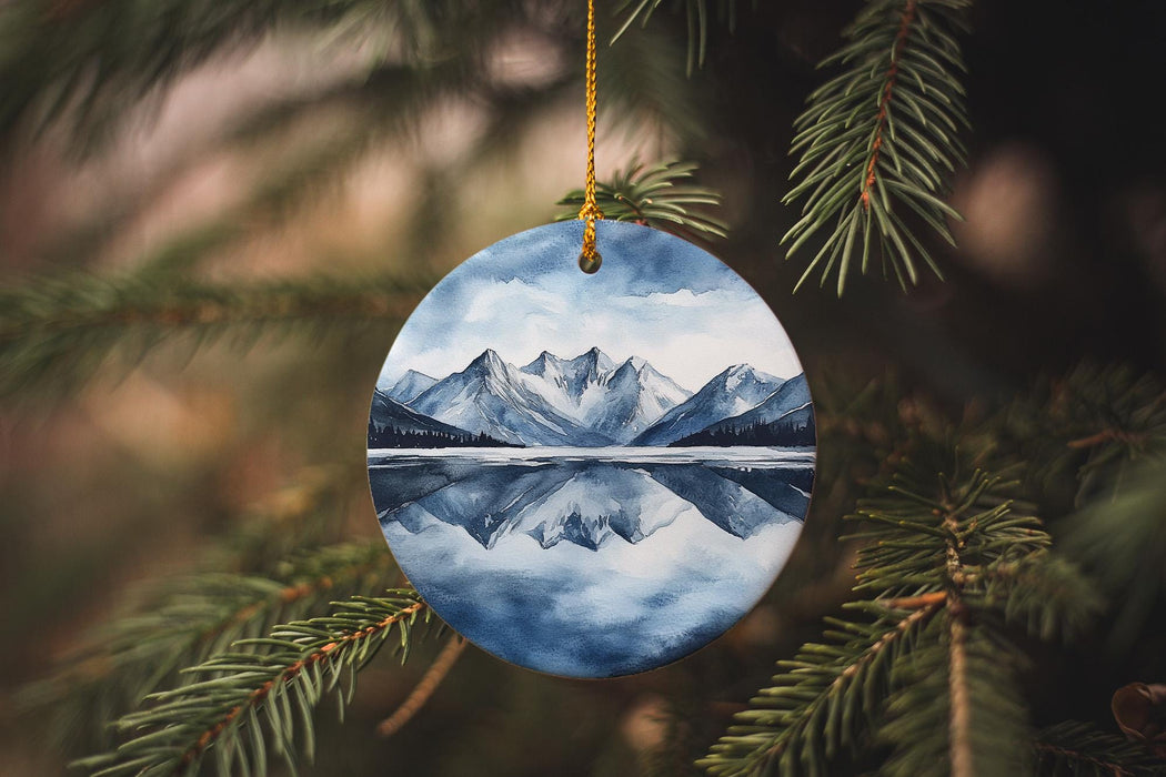a christmas ornament hanging from a tree