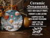 a ceramic ornament with hot air balloons in the sky
