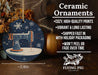 a christmas ornament with a sewing machine on it