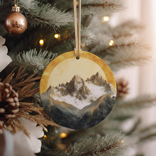 a christmas ornament hanging from a christmas tree