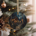 a christmas ornament hanging from a christmas tree