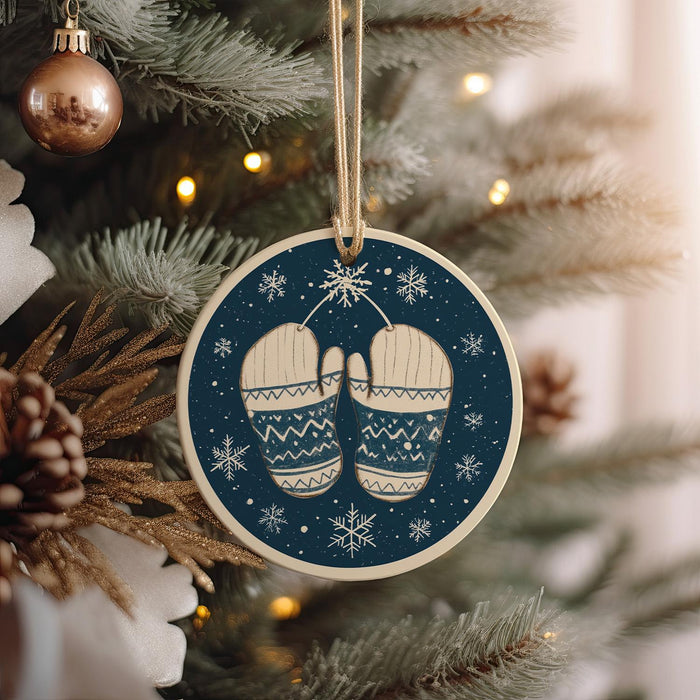 a christmas ornament hanging from a christmas tree