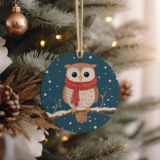 a christmas ornament hanging from a christmas tree