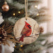 a christmas ornament hanging from a christmas tree