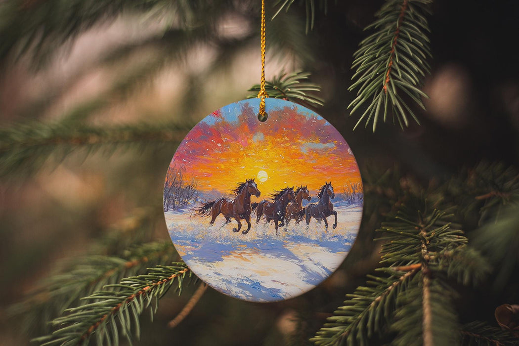 a christmas ornament hanging from a christmas tree