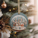 a christmas ornament hanging from a christmas tree