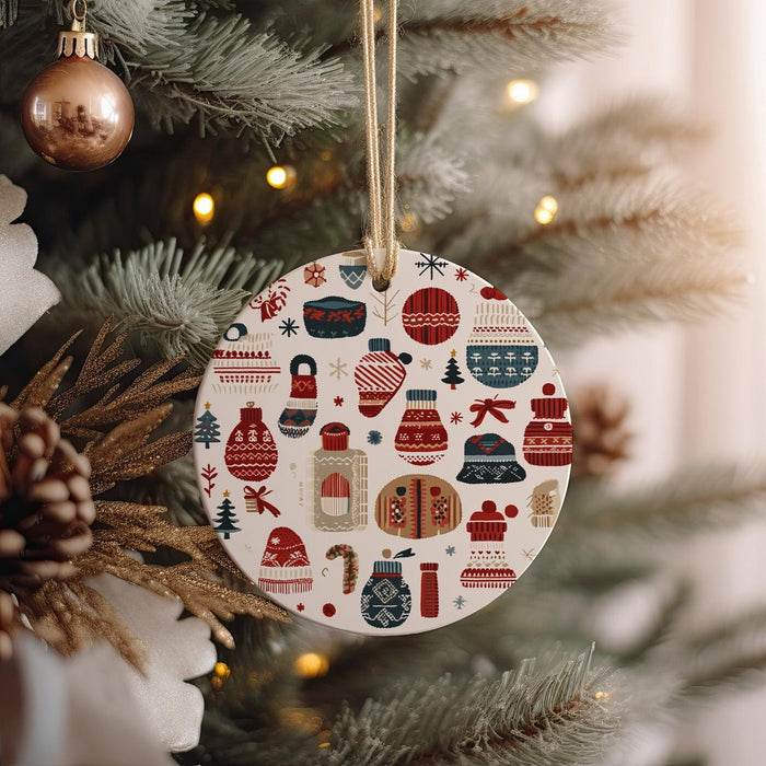 a christmas ornament hanging from a christmas tree