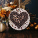 a heart shaped plate with coffee beans on it