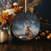 a painting of a fox sitting on top of a table