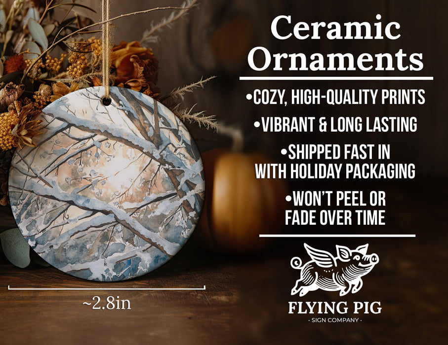 a ceramic ornament sitting on top of a wooden table