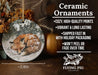 a ceramic ornament with a picture of a fox