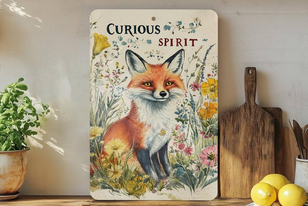 a painting of a fox on a shelf