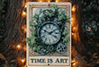 a picture of a clock that is on a tree