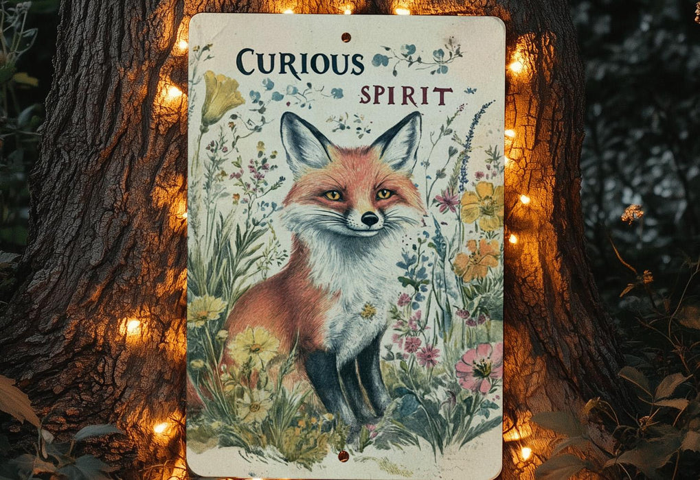 a sign with a picture of a fox on it