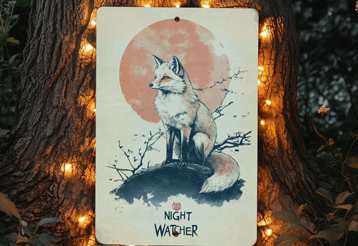 a picture of a fox sitting on top of a tree
