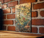 a picture of a map on a brick wall