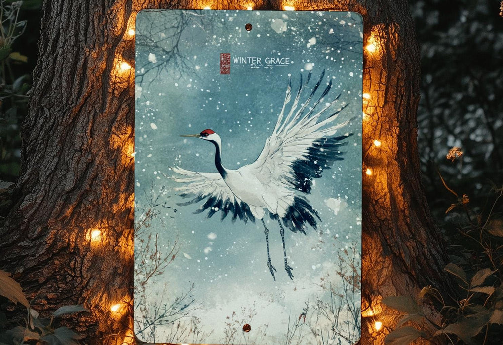 a picture of a white crane on a blue background