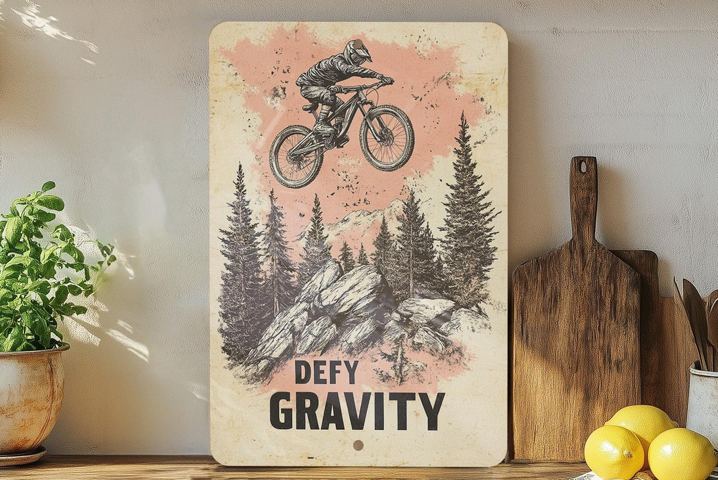 a picture of a man on a bike on a shelf