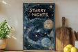a picture of a stary night with the words starry nights on it