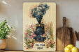a painting of a steam engine on a shelf