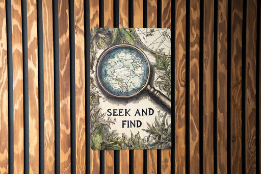a book with a magnifying glass on top of it