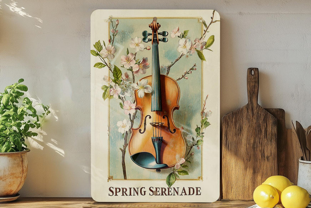a picture of a violin on a shelf
