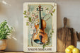 a picture of a violin on a shelf