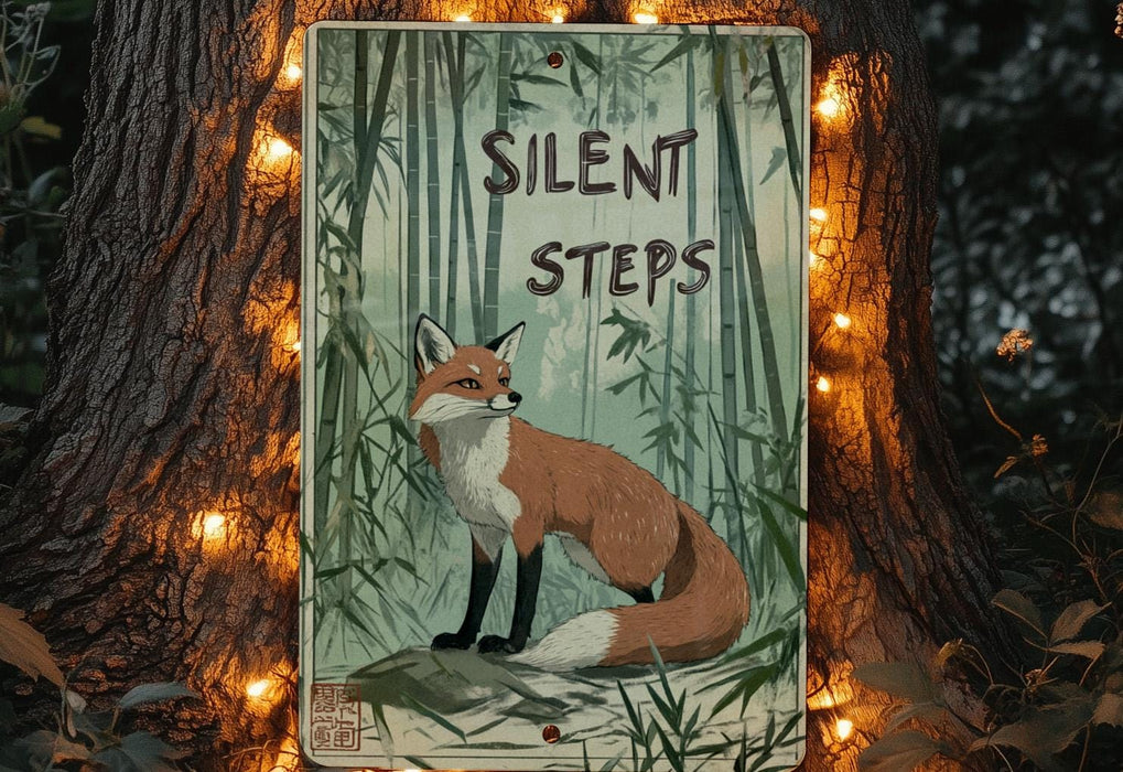 a sign with a picture of a fox on it