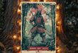 a picture of a samurai standing in front of a tree