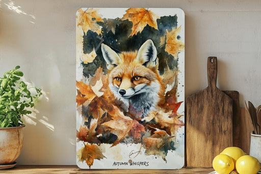 a painting of a fox on a shelf