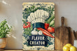 a painting of a chef's hat and vegetables