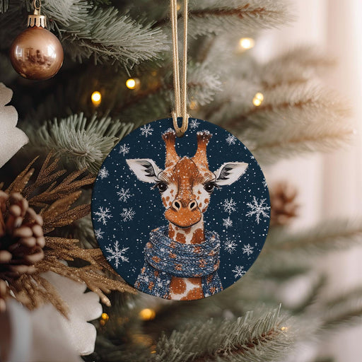 a christmas ornament hanging from a christmas tree