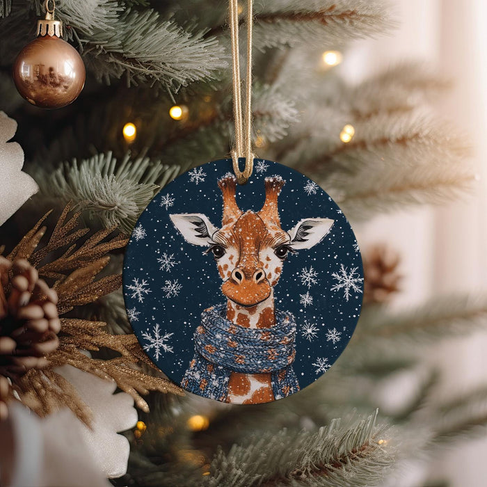 a christmas ornament hanging from a christmas tree