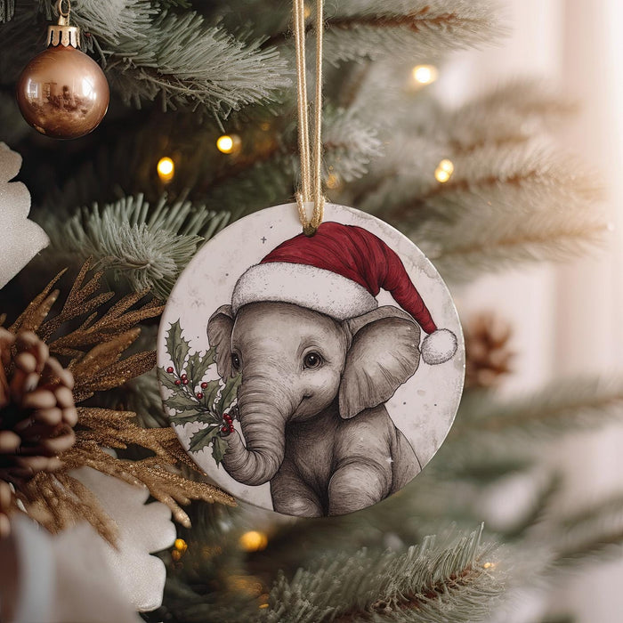 a christmas ornament hanging from a christmas tree