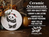 a ceramic ornament with a panda bear on it