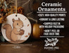 a ceramic ornament with a picture of a squirrel