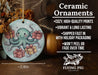 a ceramic ornament with an octopus holding presents