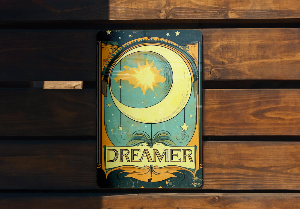 a wooden bench with a sign on it