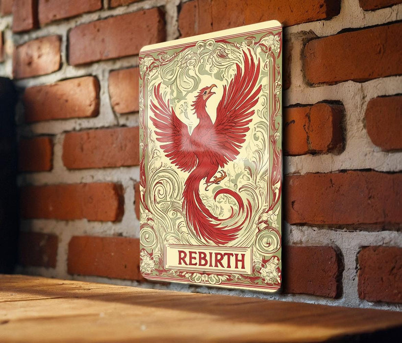 a picture of a red bird on a brick wall
