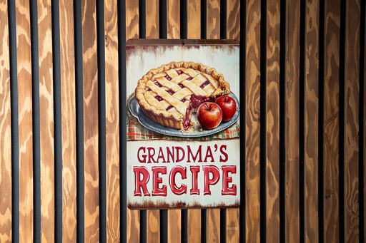 a picture of a sign that says grandma's recipe