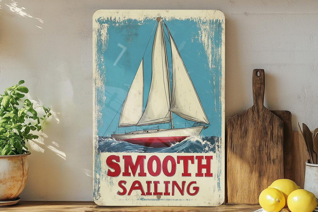 a painting of a sailboat on a shelf