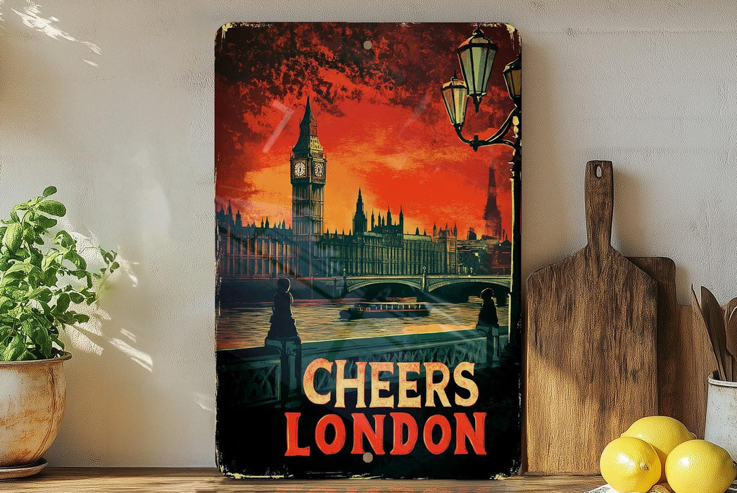a picture of a london poster on a wall