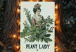 a picture of a plant lady on a sign